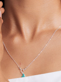 Turquoise Heart Silver Necklace - HUBBIQ