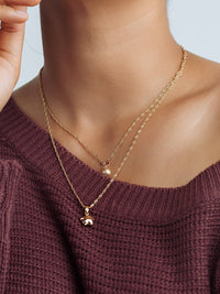 Gold Ball Drop Star Layered Necklace - HUBBIQ