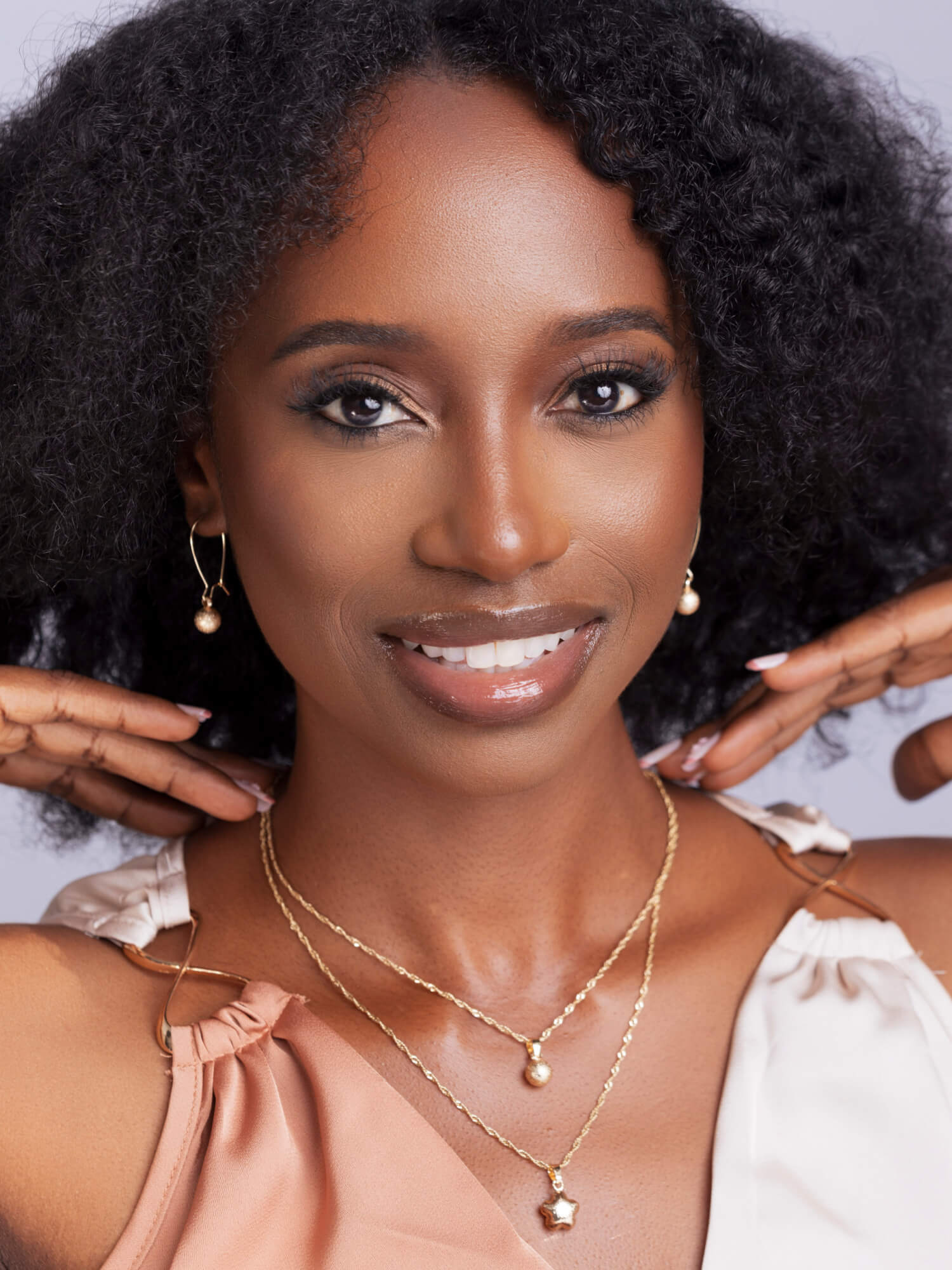 Gold Ball Drop Star Layered Necklace - HUBBIQ