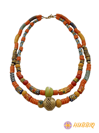 Royal Orange Layered Necklace - HUBBIQ