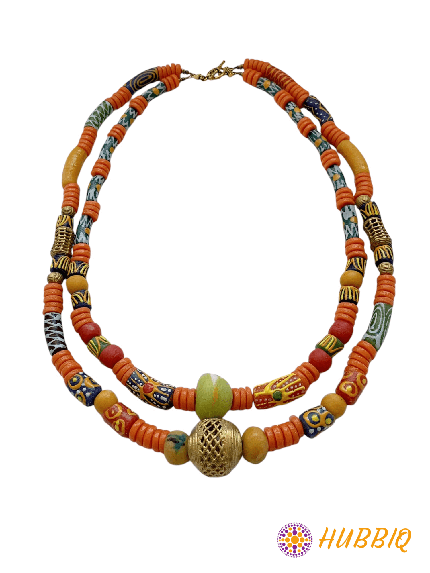 Royal Orange Layered Necklace - HUBBIQ