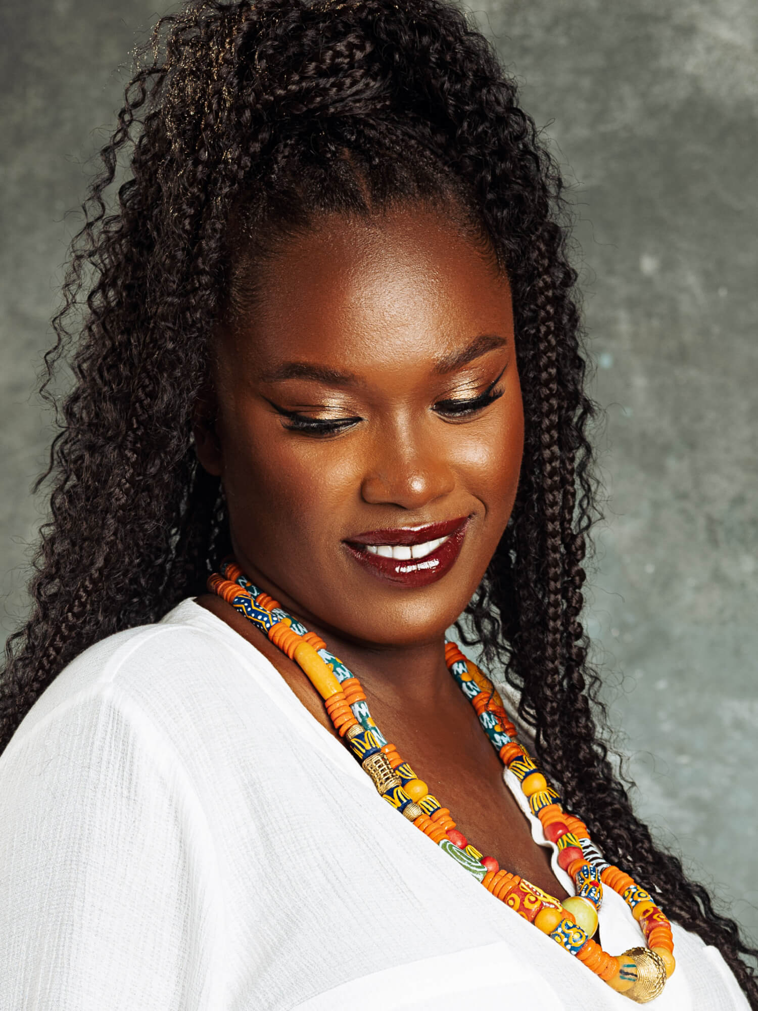 Royal Orange Layered Necklace - HUBBIQ