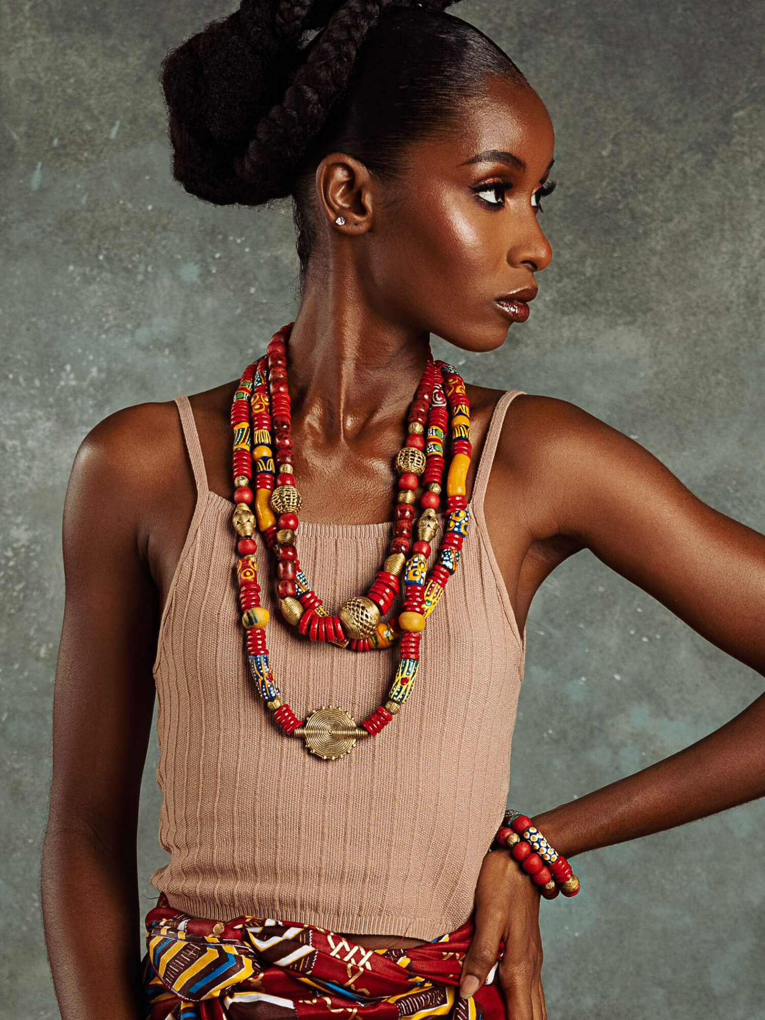 Royal Red Layered Necklace - HUBBIQ