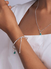 Turquoise Heart Silver Bracelet - HUBBIQ