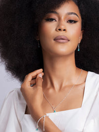 Turquoise Heart Silver Necklace - HUBBIQ