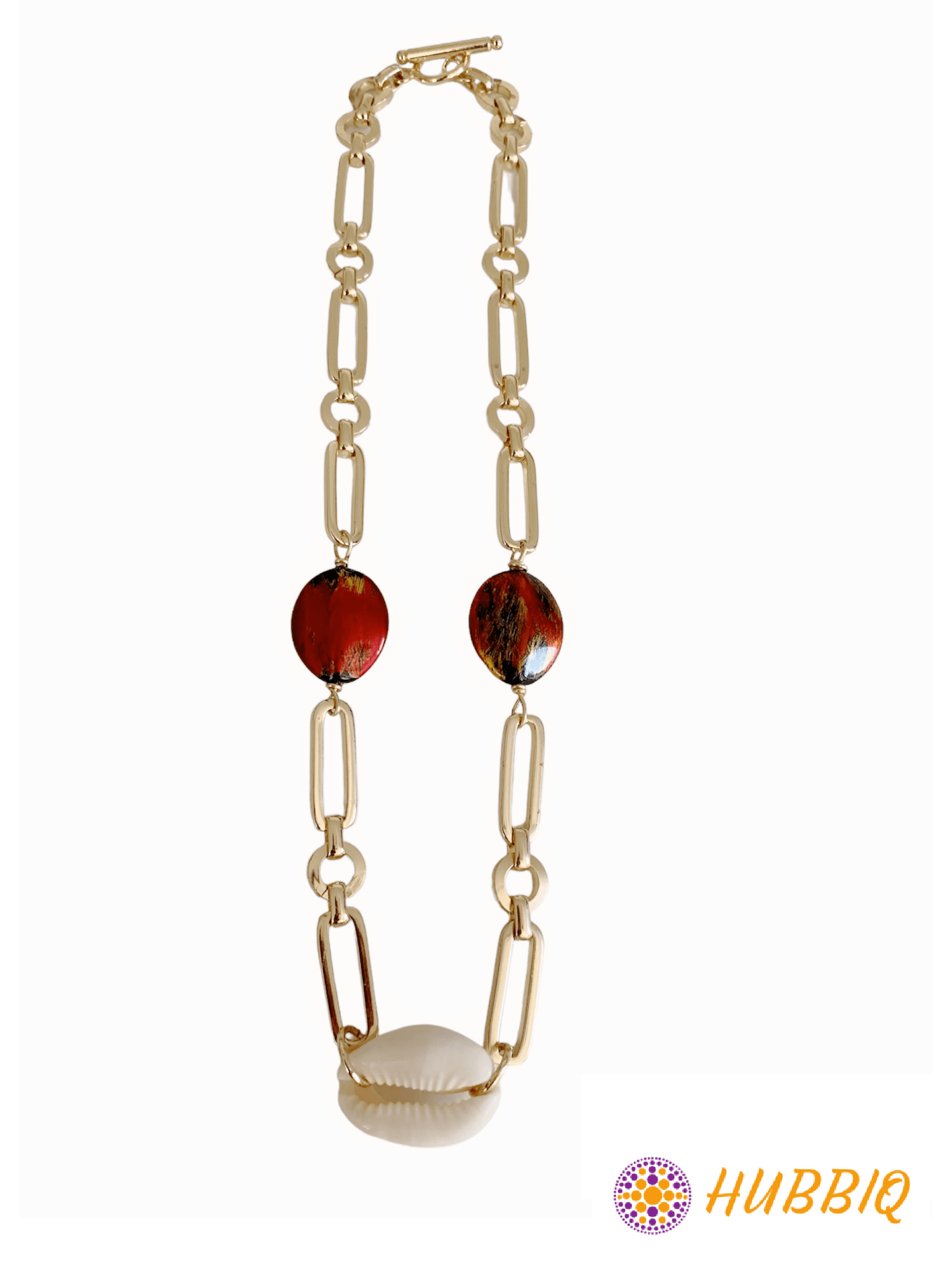 Flame Cowrie Necklace - HUBBIQ