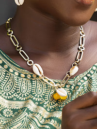 Lemon Cowrie Necklace - HUBBIQ