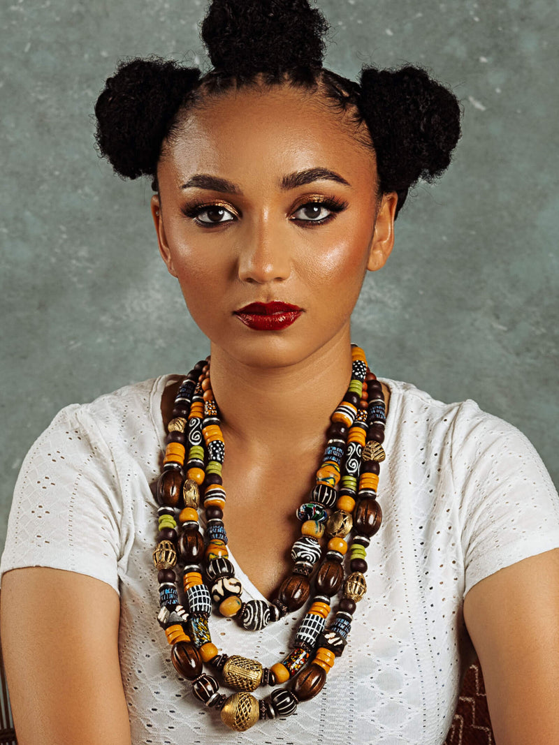 Royal Brown Women's Layered Necklace - HUBBIQ