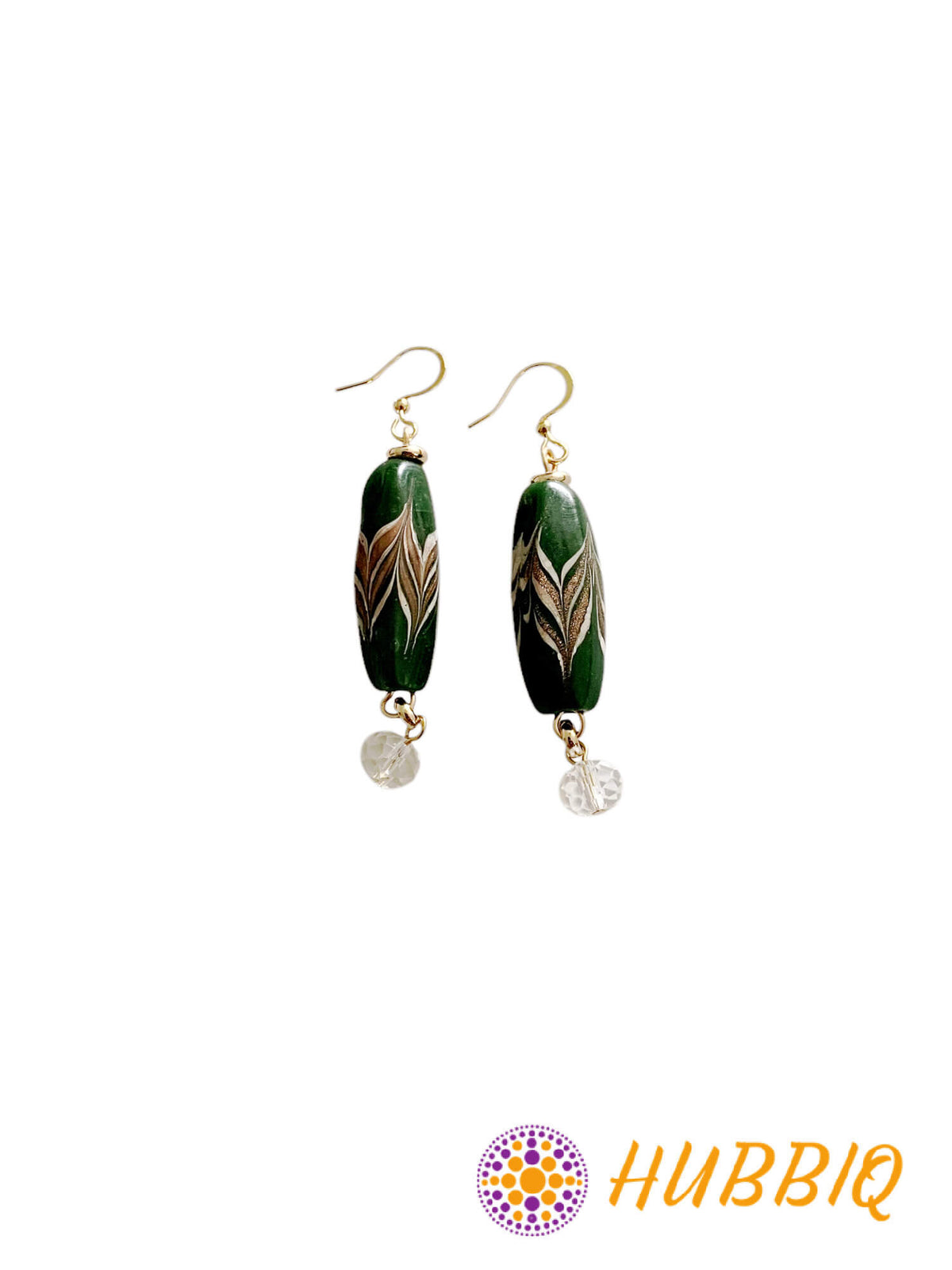 Moss Green Fern Earrings - HUBBIQ