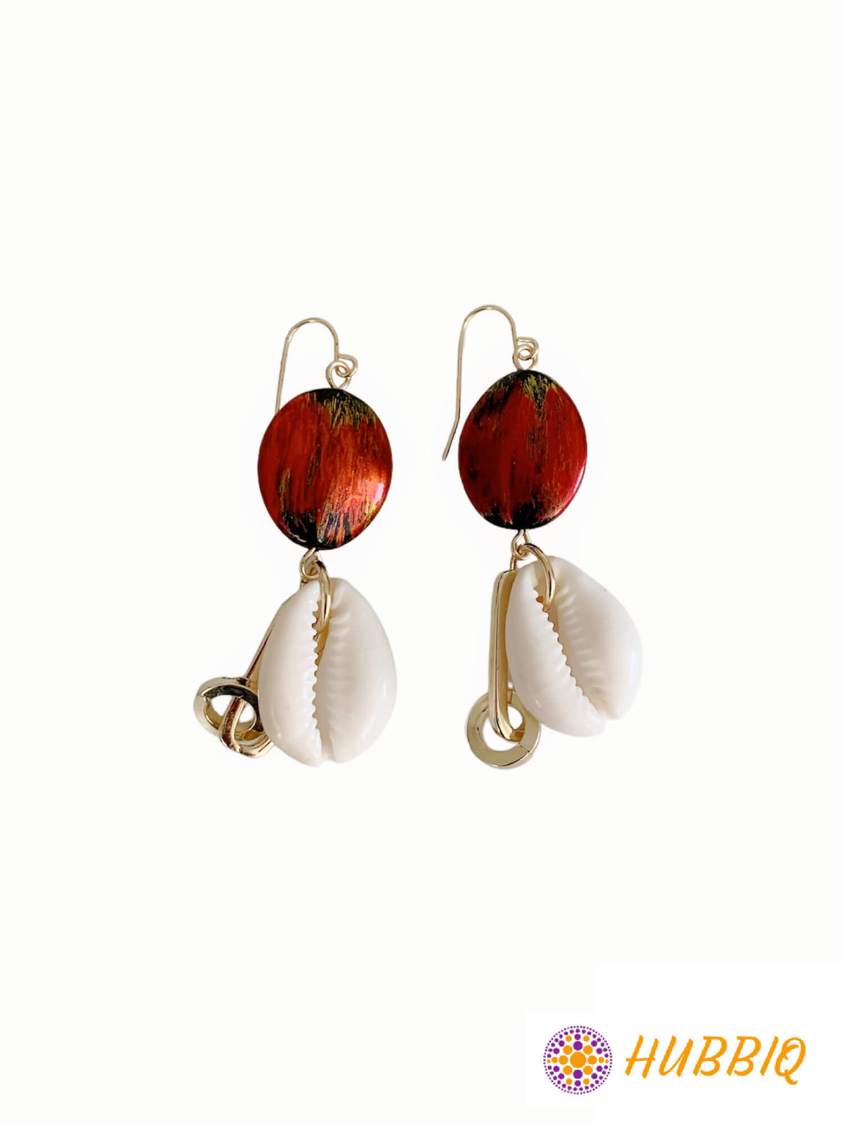 Flame Cowrie Earrings - HUBBIQ