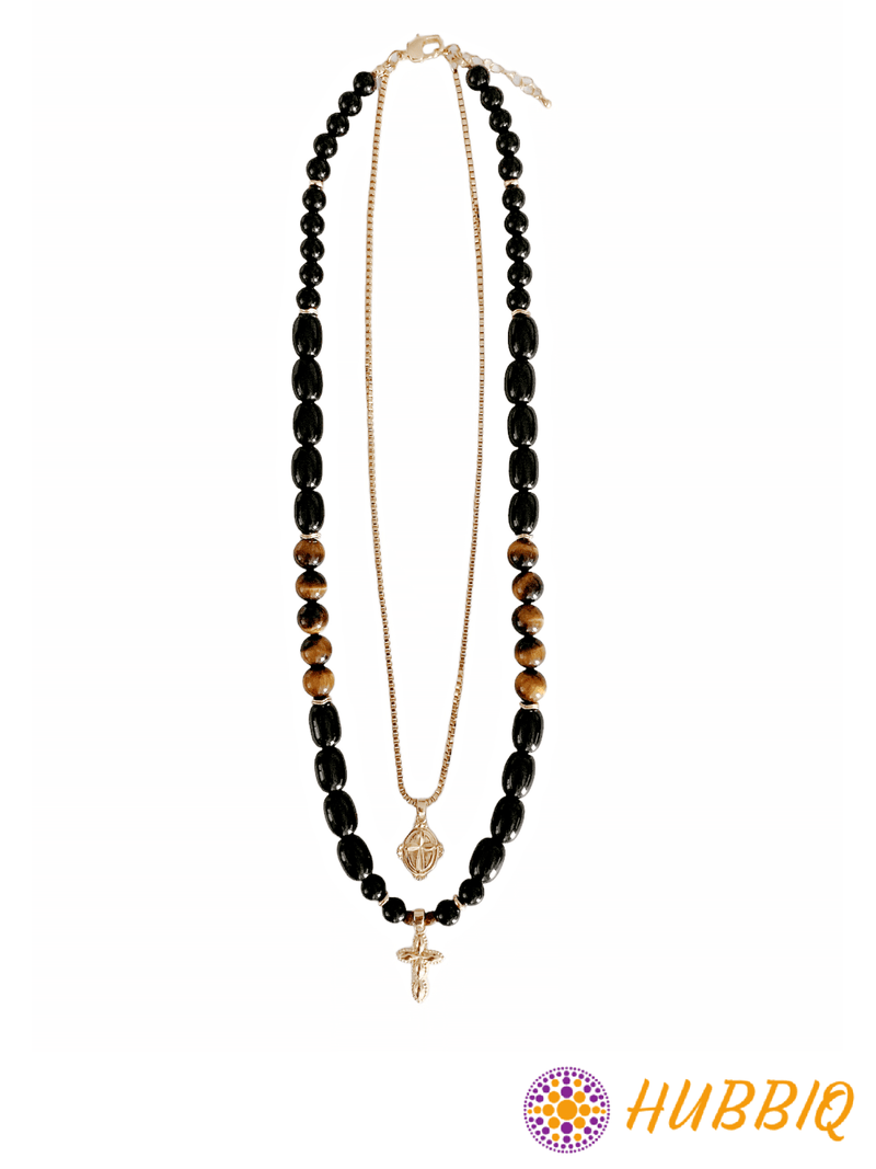 Layered Cross Necklace - HUBBIQ