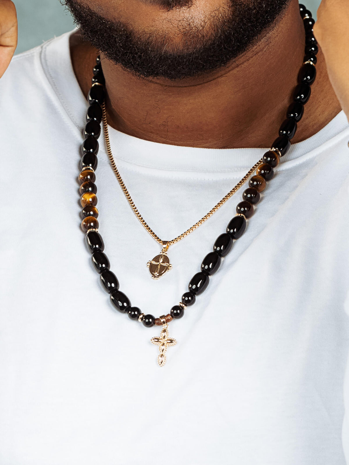 Layered Cross Necklace - HUBBIQ