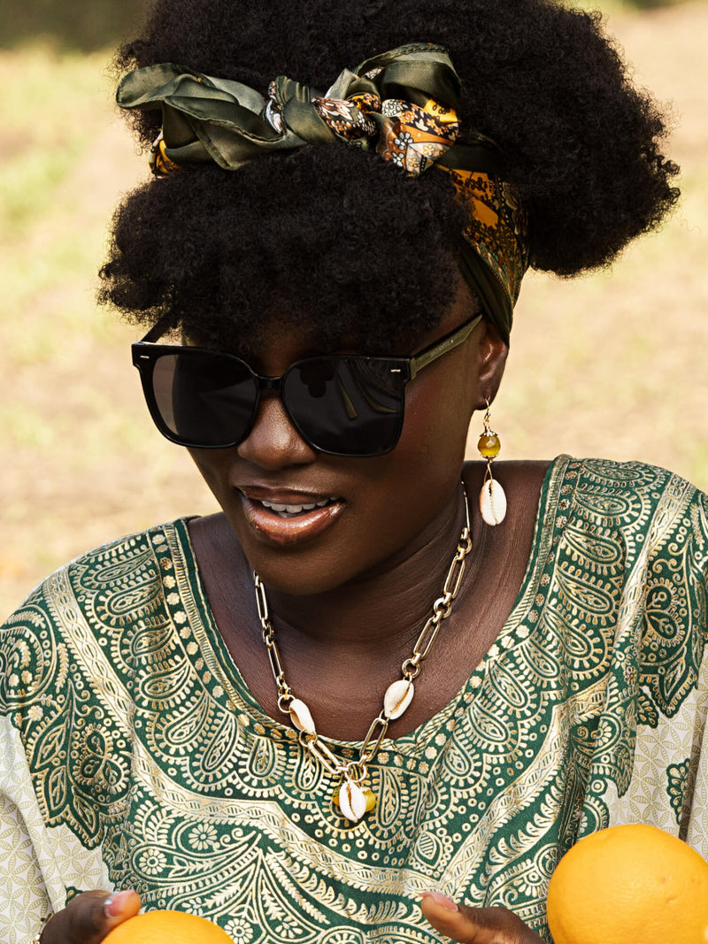 Lemon Cowrie Earrings