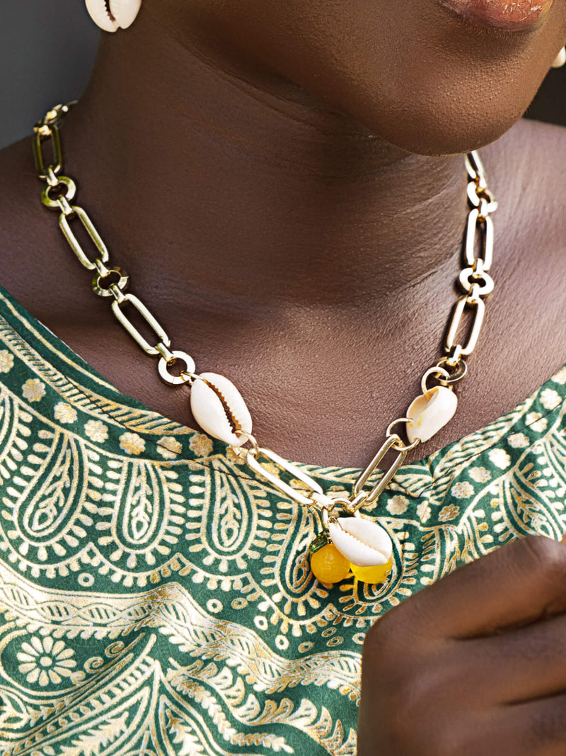 Lemon Cowrie Necklace